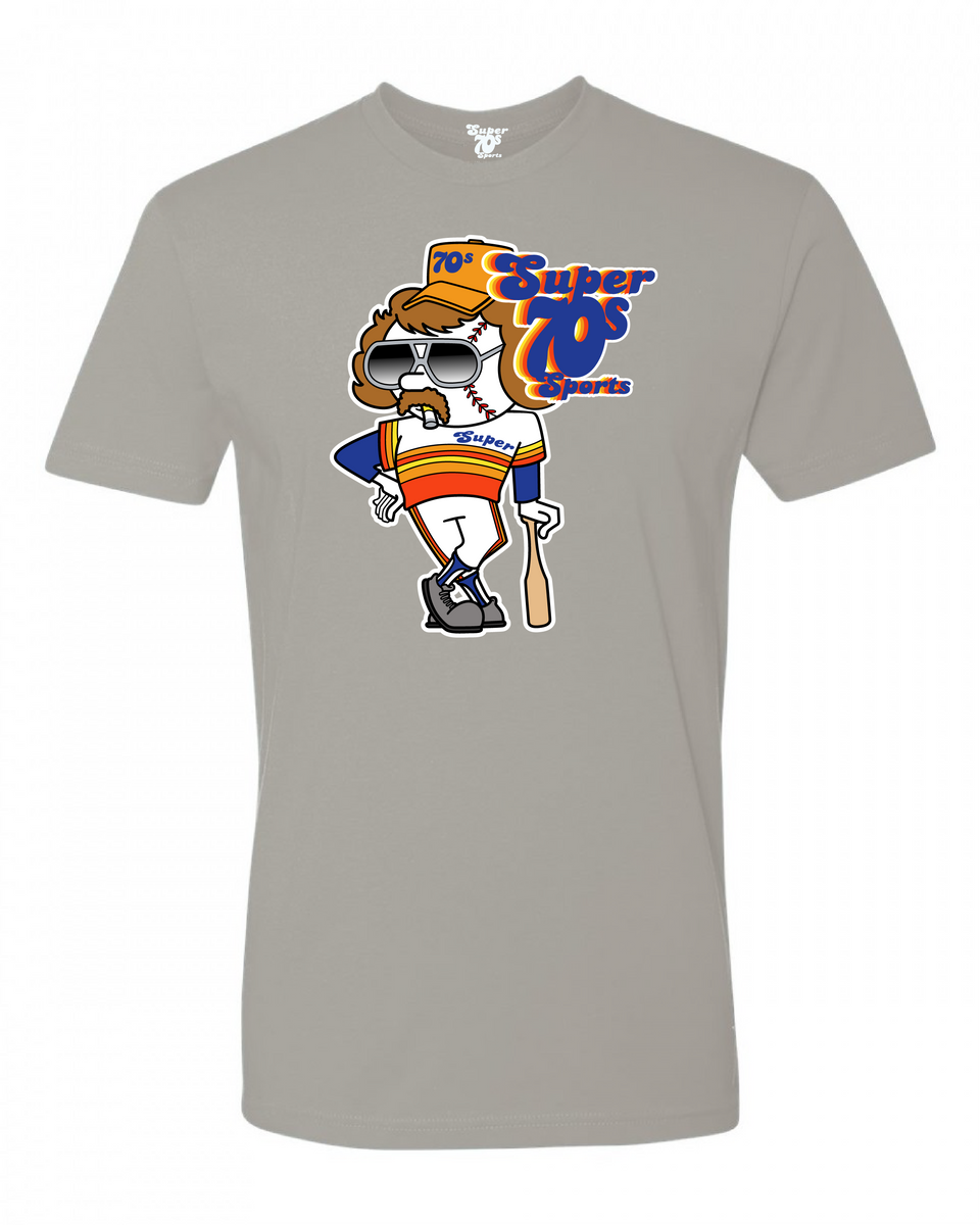 Super 70s Sports Baseball Man Logo Tee