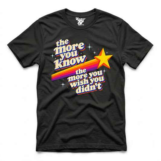 The More You Know retro graphic T-shirt